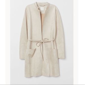 Never Worn! Light Beige Faux Suede Coat